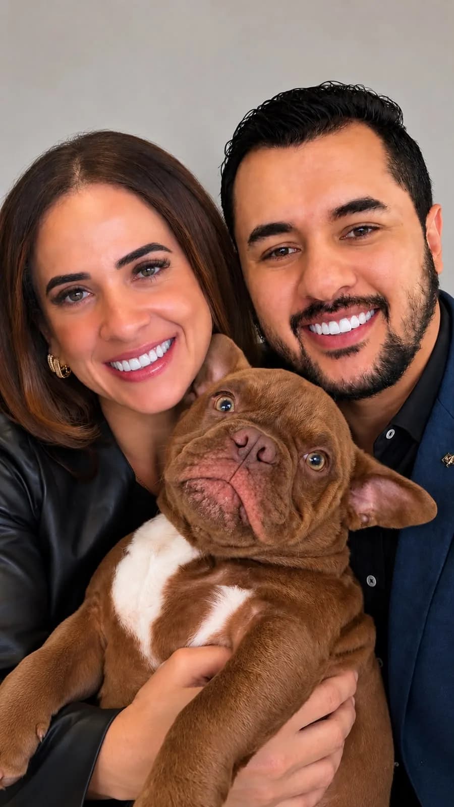 Família recebendo filhote de American Bully do canil TK2 Bullies